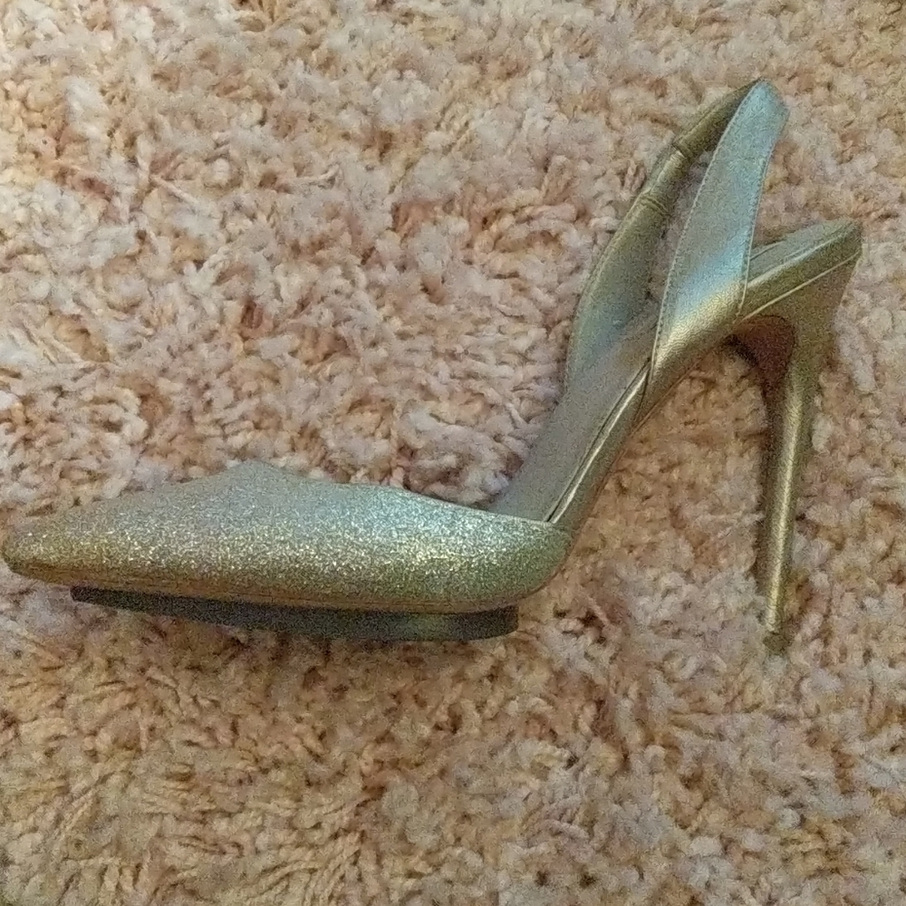 BCBG Maxazria Gold Sparkly Slingback